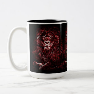 Majestic Red Lions Zweifarbige Tasse