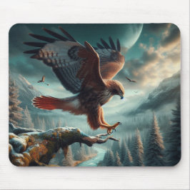 Majestic Red-Tail Hawk Soaring Mousepad