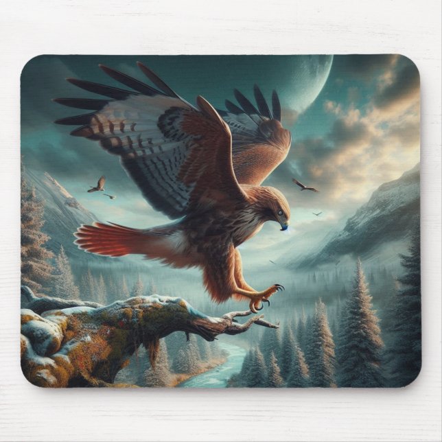 Majestic Red-Tail Hawk Soaring Mousepad (Vorne)