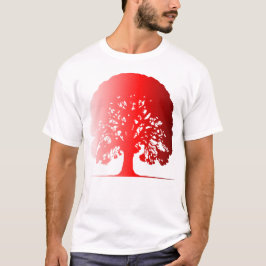 Majestic Red Tree Silhouette Bold Nature Stateme T-Shirt