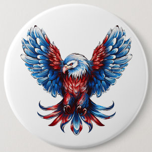 Majestic Red, White, Blue, Eagle Button