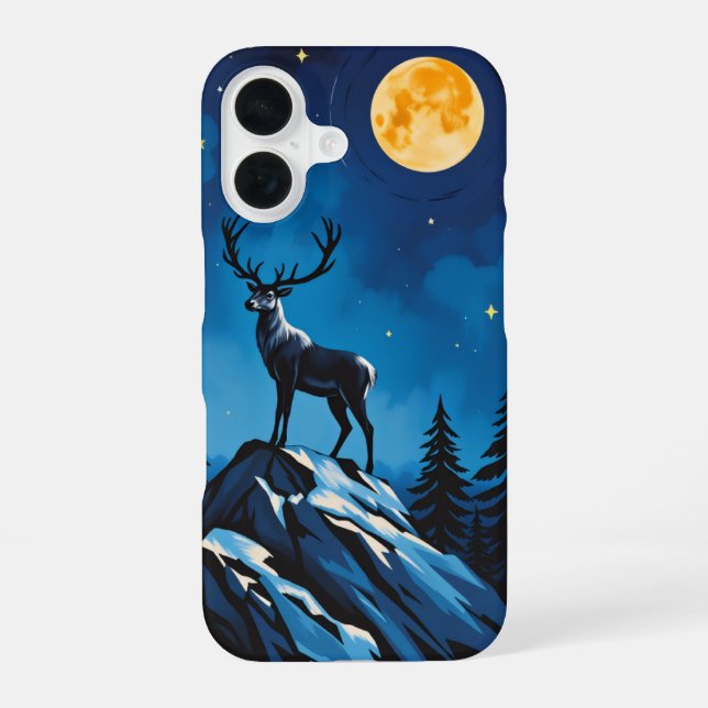 Majestic Reindeer by Moonlight Phone Case - iPhone 16 Hülle (Rückseite)