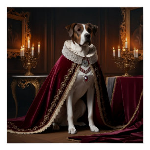 Majestic Renaissance Dog Portrait Vintage Kerze Poster
