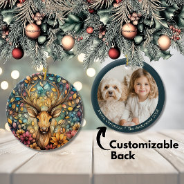 Majestic Rentier Christmas Anpassbare Keramik O Ornament