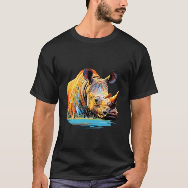 Majestic Rhinoceros Animal World Wildlife Beauty T-Shirt (Vorderseite)