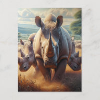 Majestic Rhinoceros Mutter mit jungen