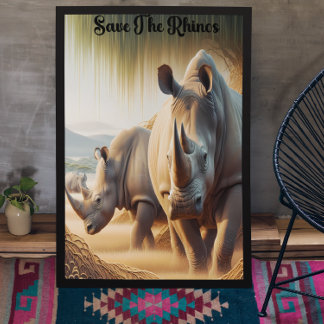 Majestic Rhinos: Ein Fields Grace Poster