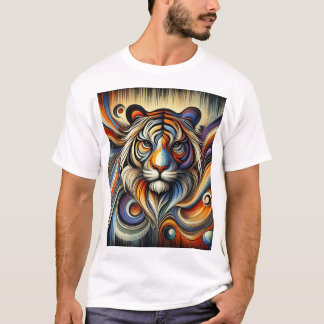 "Majestic Roar: The Lion in Abstraktes Chaos" T-Shirt