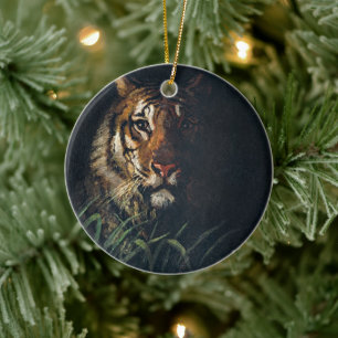Majestic Roar: Tiger-Kopf Thayers Keramik Ornament