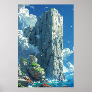 Majestic Rock Formation im Herzen des Ozeans Poster