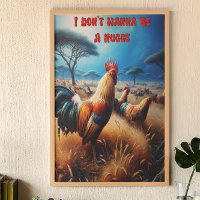 Majestic Rooster Amidt Verdant Grassland