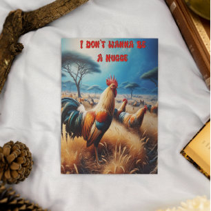 Majestic Rooster Amidt Verdant Grassland Postkarte