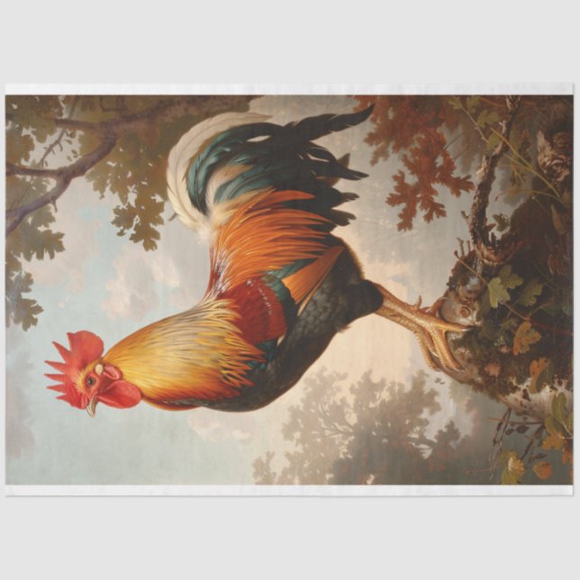 Majestic Roster Posting in einem üppigen Naturwald Seidenpapier (Vorderseite)