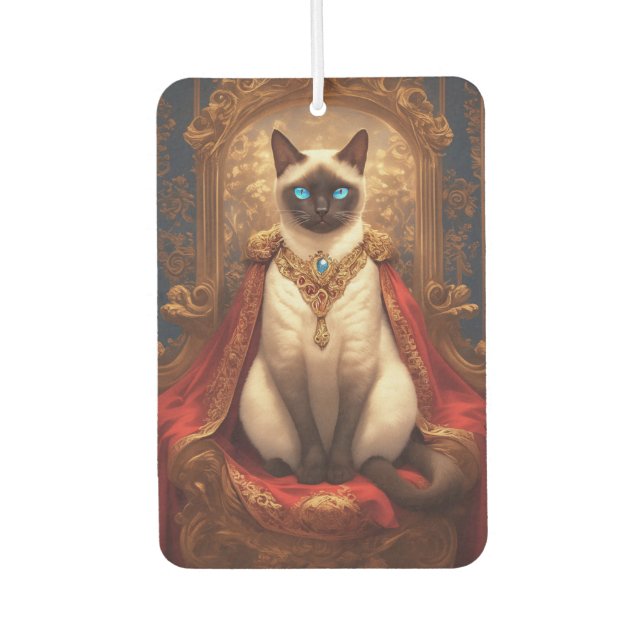 Majestic Royal Siamese Cat Portrait Autolufterfrischer (Vorderseite)