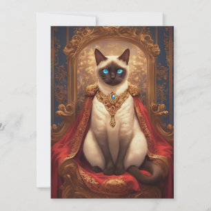 Majestic Royal Siamese Cat Portrait Karte