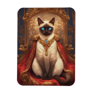 Majestic Royal Siamese Cat Portrait Magnet