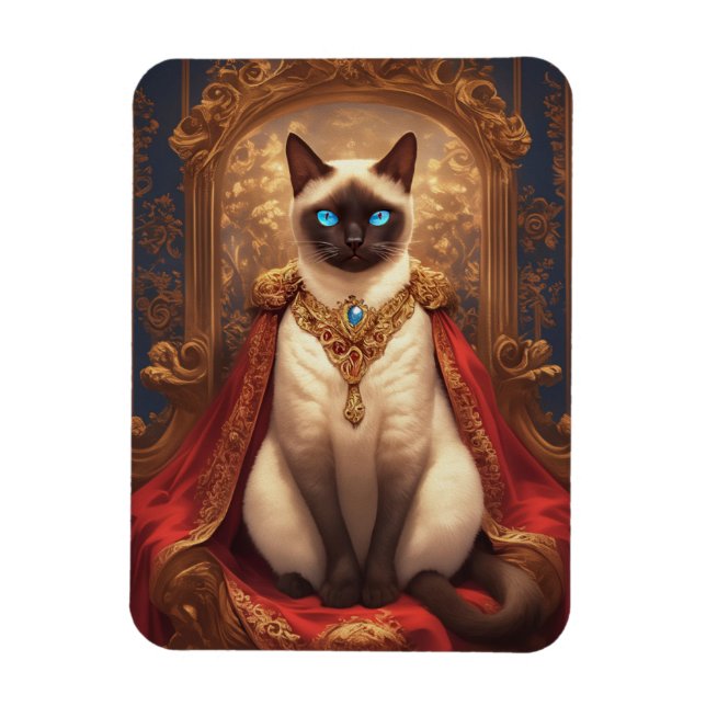 Majestic Royal Siamese Cat Portrait Magnet (Vertikal)
