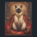 Majestic Royal Siamese Cat Portrait Puzzle<br><div class="desc">Dieses elegante Porträt zeigt eine königliche siamesische Katze, die in königlichen Gewändern und Juwelen geschmückt ist und anmutig auf einem Thron sitzt. Mit seinen hellen blauen Augen und seinem feinen Detail strahlt dieses Kunstwerk Luxus und Charme aus, perfekt für Katzenliebhaber und für diejenigen, die anspruchsvolle Tierkunst schätzen. Bringen Sie eine...</div>