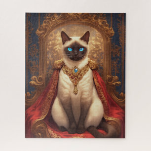 Majestic Royal Siamese Cat Portrait Puzzle