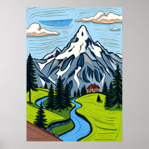 Majestic Schweizer Alpen Poster