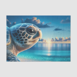 Majestic Sea Turtle Decoupage | Blue Marine Seidenpapier