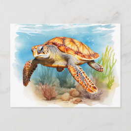 Majestic Sea Turtle in Motion Postkarte