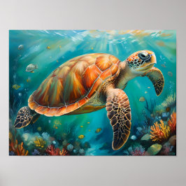 Majestic Sea Turtle Wall Art, Ocean Inspiriert Dec Poster