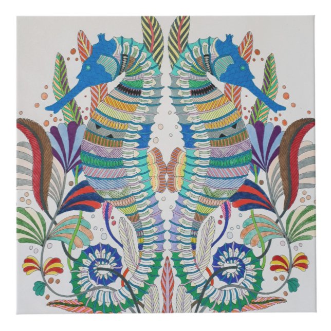 Majestic Seepferde Foto Cube Würfel (Vorderseite)