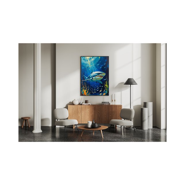 Majestic Shark Underwater Vibranding Painting Fotodruck (Von Creator hochgeladen)