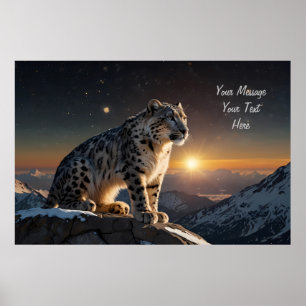 Majestic Snow Leopard - Anpassbares Textposter Poster