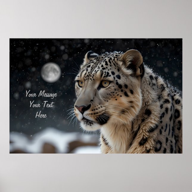 Majestic Snow Leopard Celestial Guardian Poster (Vorne)