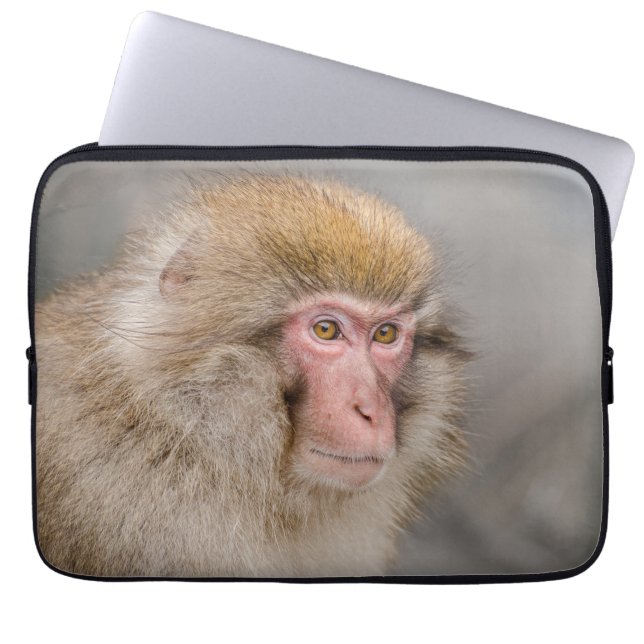 Majestic Snow Monkey: Japanische Fotografie Laptopschutzhülle (Vorderseite)