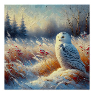Majestic Snowy Owl in der Wildnis Poster