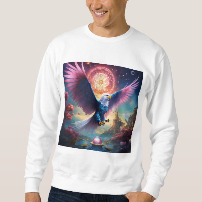 Majestic Soar Crystal Eagle Spirit Teirt Sweatshirt (Vorderseite)