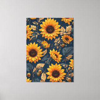 Majestic Sonnenblumen Design Art Leinwanddruck