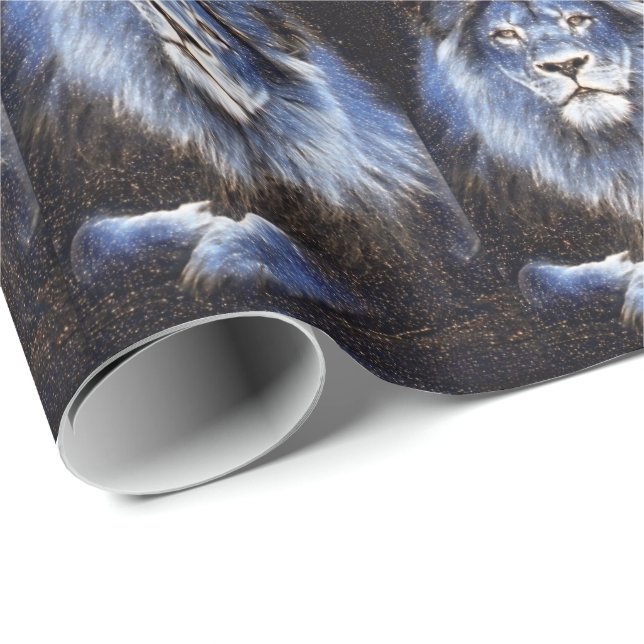 Majestic Sparkle Lions Muster Geschenkpapier (Rolleneckpunkt)