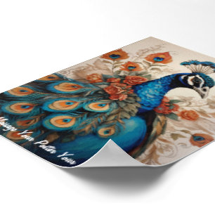 Majestic Splendor: Der Boho-Pfau Poster