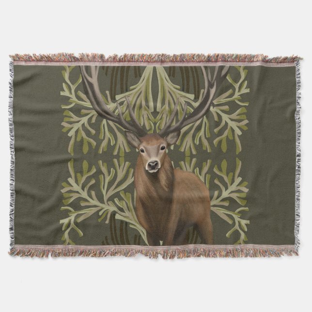 Majestic Stag Abstrakt Grünwald Decke (Vorderseite)