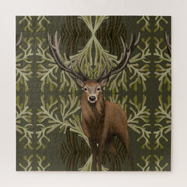 Majestic Stag Abstrakt Grünwald Puzzle (Vertikal)