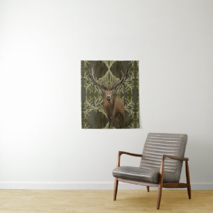 Majestic Stag Abstrakt Grünwald Wandteppich