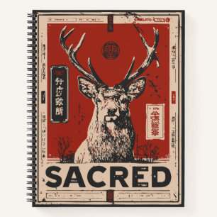 Majestic Stag Antlers Sacro Wildlife Design Notizbuch