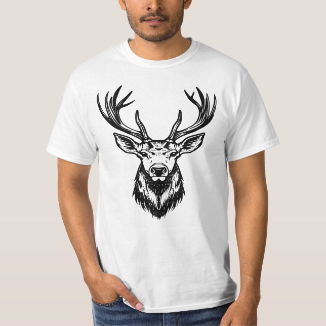 Majestic Stag Head T-Shirt (Vorderseite)