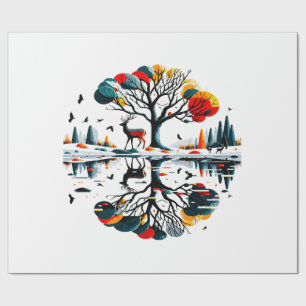 Majestic Stag in Snowy Winter Forest Geschenkpapier