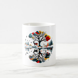 Majestic Stag in Snowy Winter Forest Kaffeetasse
