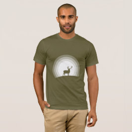 Majestic Stag Silhouette Under Lunar Light T-Shirt