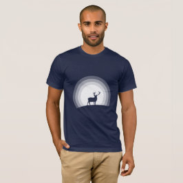 Majestic Stag Silhouette Under Lunar Light T-Shirt