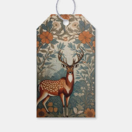 Majestic Stag William Morris Inspirierte floral Geschenkanhänger