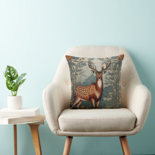 Majestic Stag William Morris Inspirierte floral Kissen