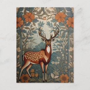 Majestic Stag William Morris Inspirierte floral Postkarte