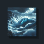 Majestic Stormy Ocean Waves Dramatic Dark Coastal Leinwanddruck<br><div class="desc">A powerful digital masterpiece capturing the raw energy of a stormy ocean. Massive waves crash against rugged,  dark coastal cliffs under a heavy,  dramatic sky,  creating a cinematic and moody atmosphere. Ideal for sophisticated home decor,  office wall art,  or as a bold focal point in modern interiors.</div>